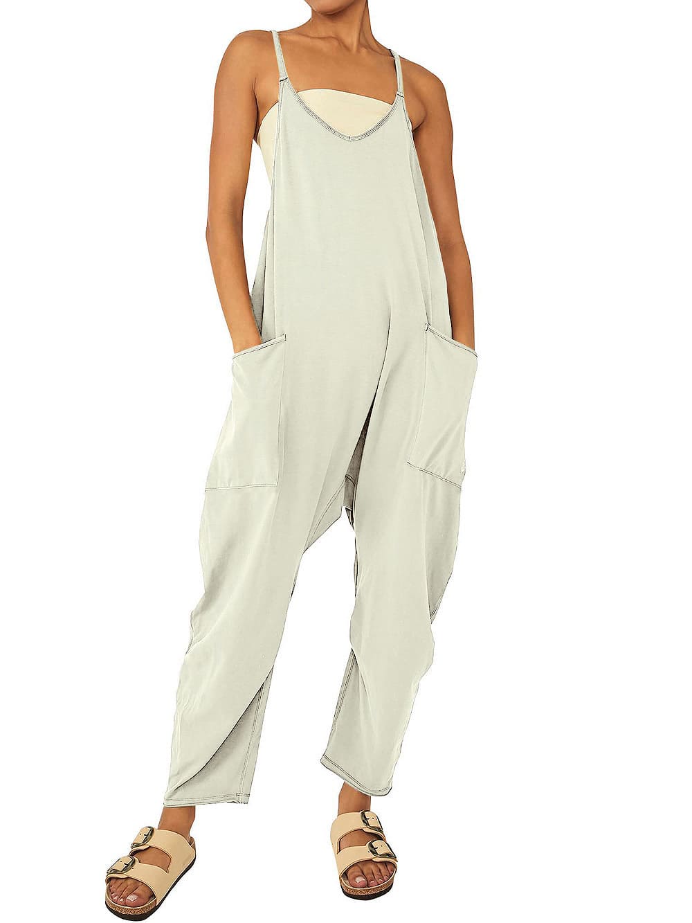 Womens Casual Wide-Leg Jumpsuit