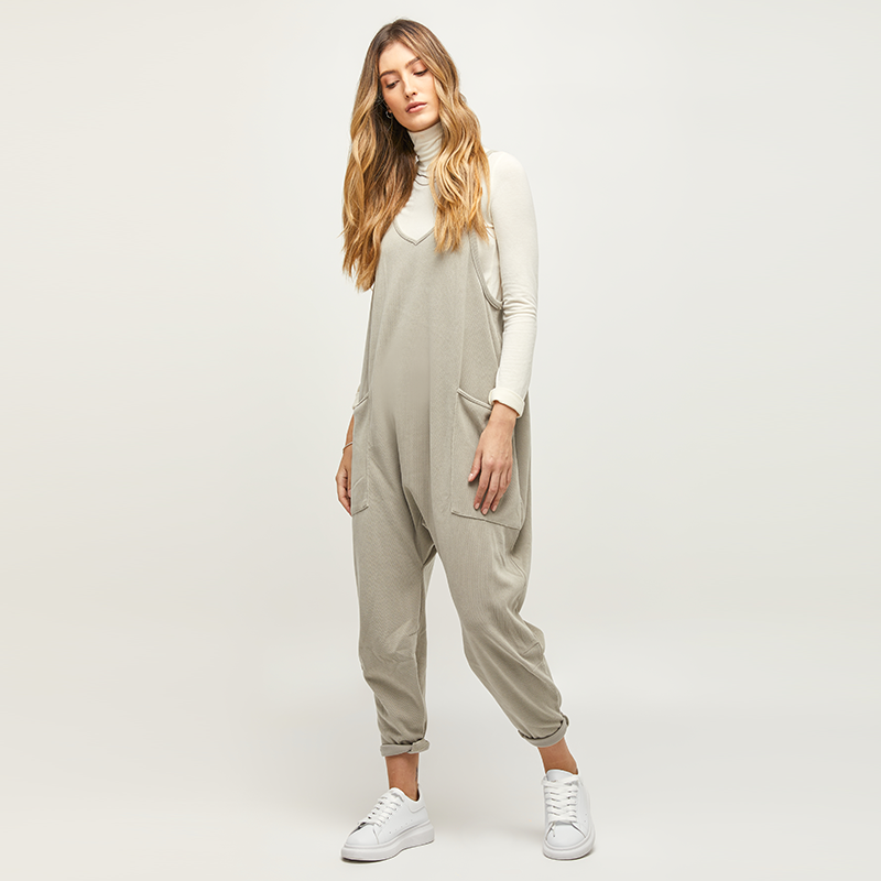 Womens Casual Wide-Leg Jumpsuit