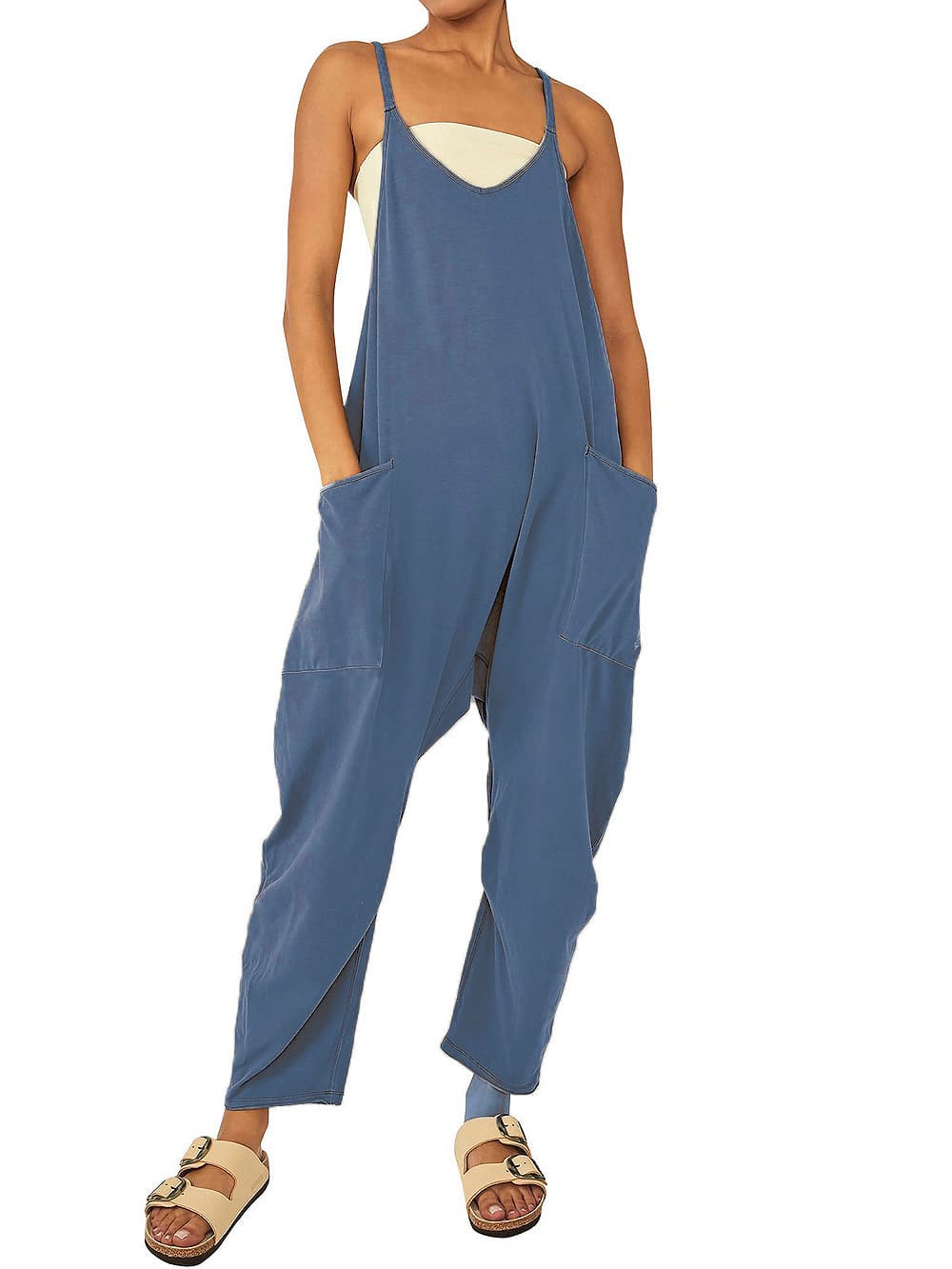 Womens Casual Wide-Leg Jumpsuit