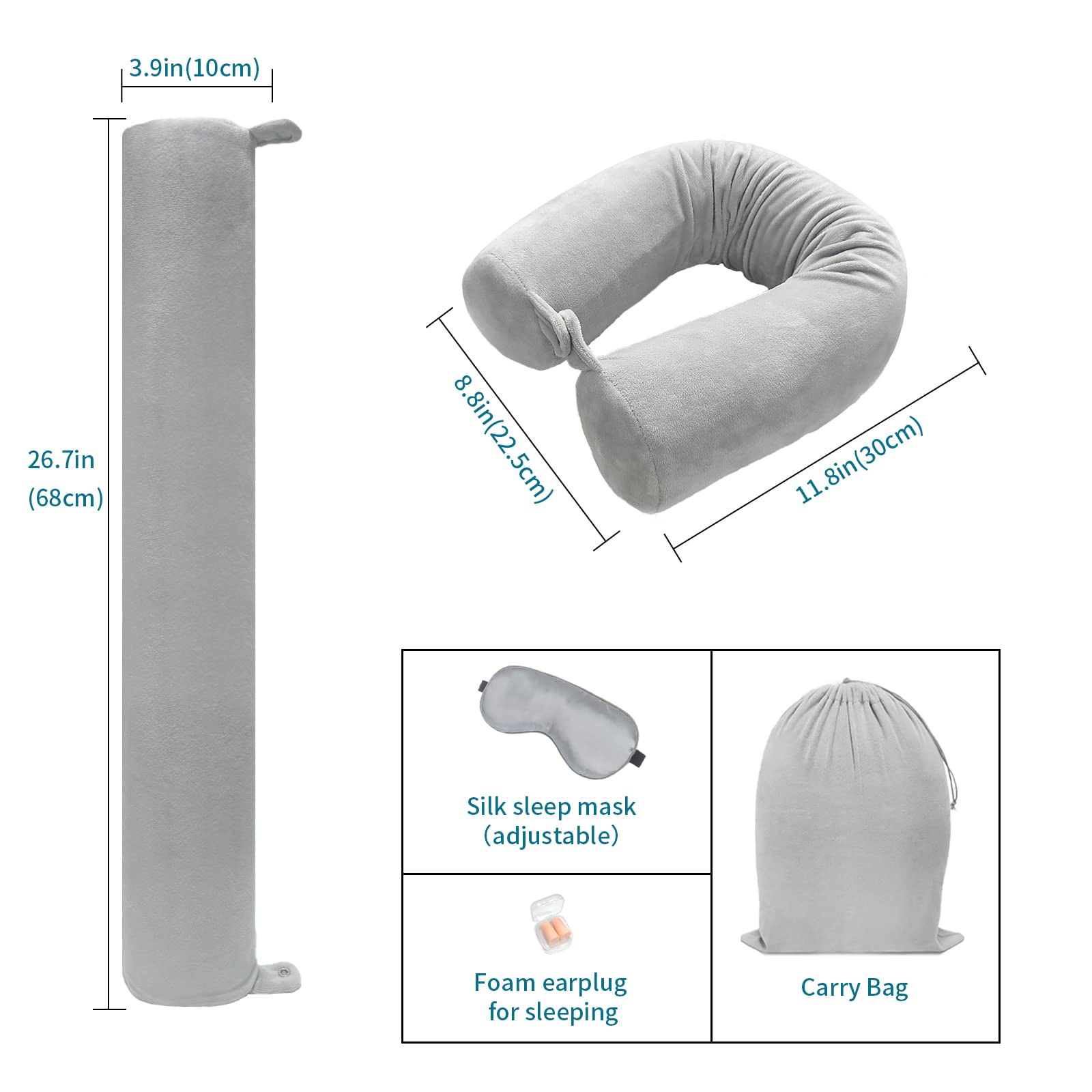 Bendable Memory Foam Travel Pillow