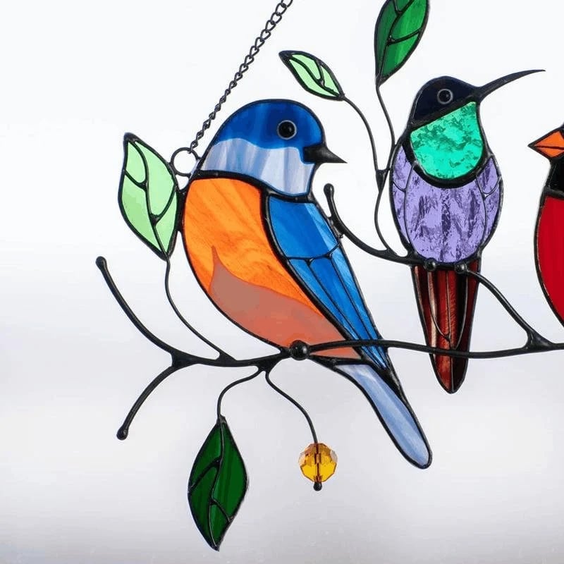 Best Gift-Birds Stained Window Panel Hangings