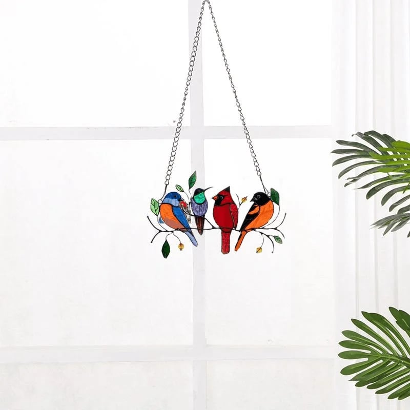 Best Gift-Birds Stained Window Panel Hangings