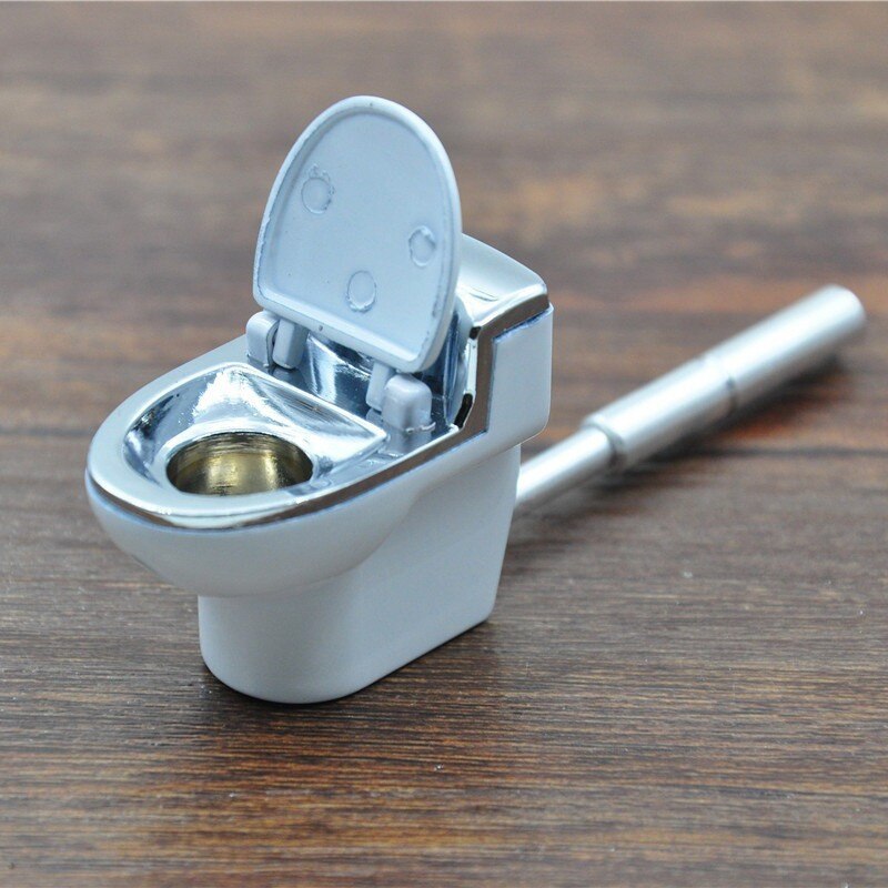 Creative Mini Toilet Shaped Metal Smoking Pipe