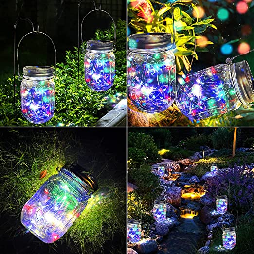 Last Day 49% OFF -  Mason Jar Solar Lights with 3 Light Colors