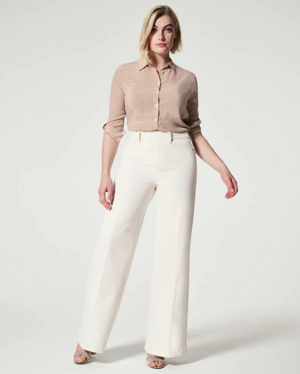 LAST DAY 50% OFF - Seamed Front Wide Leg Jeans