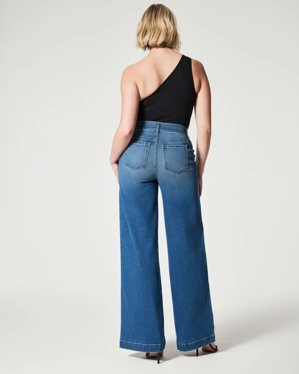 LAST DAY 50% OFF - Seamed Front Wide Leg Jeans