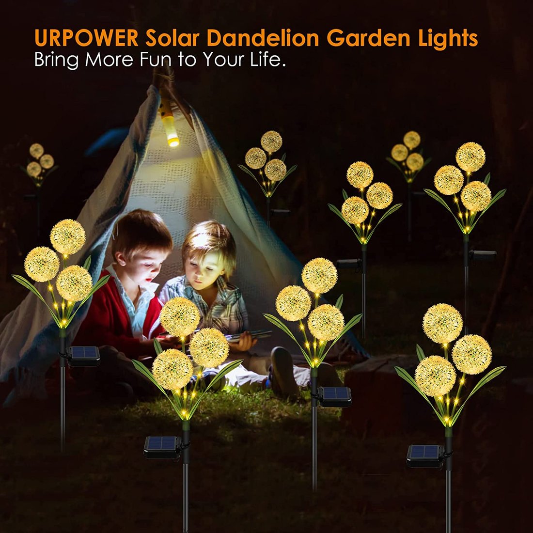 Last Day 70% – Dandelion Flower Solar Garden Lights