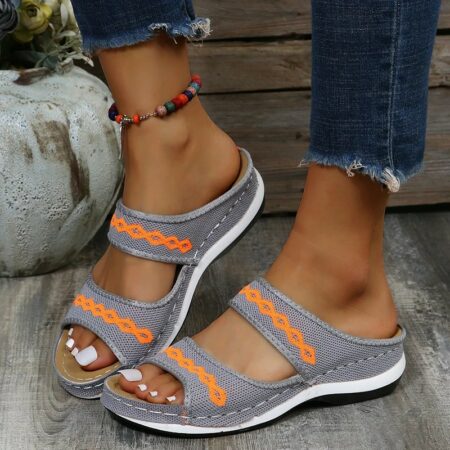 Last Day Promotion 70% OFF - Leather Orthopedic Arch Support Sandals Diabetic Walking Cross Sandals