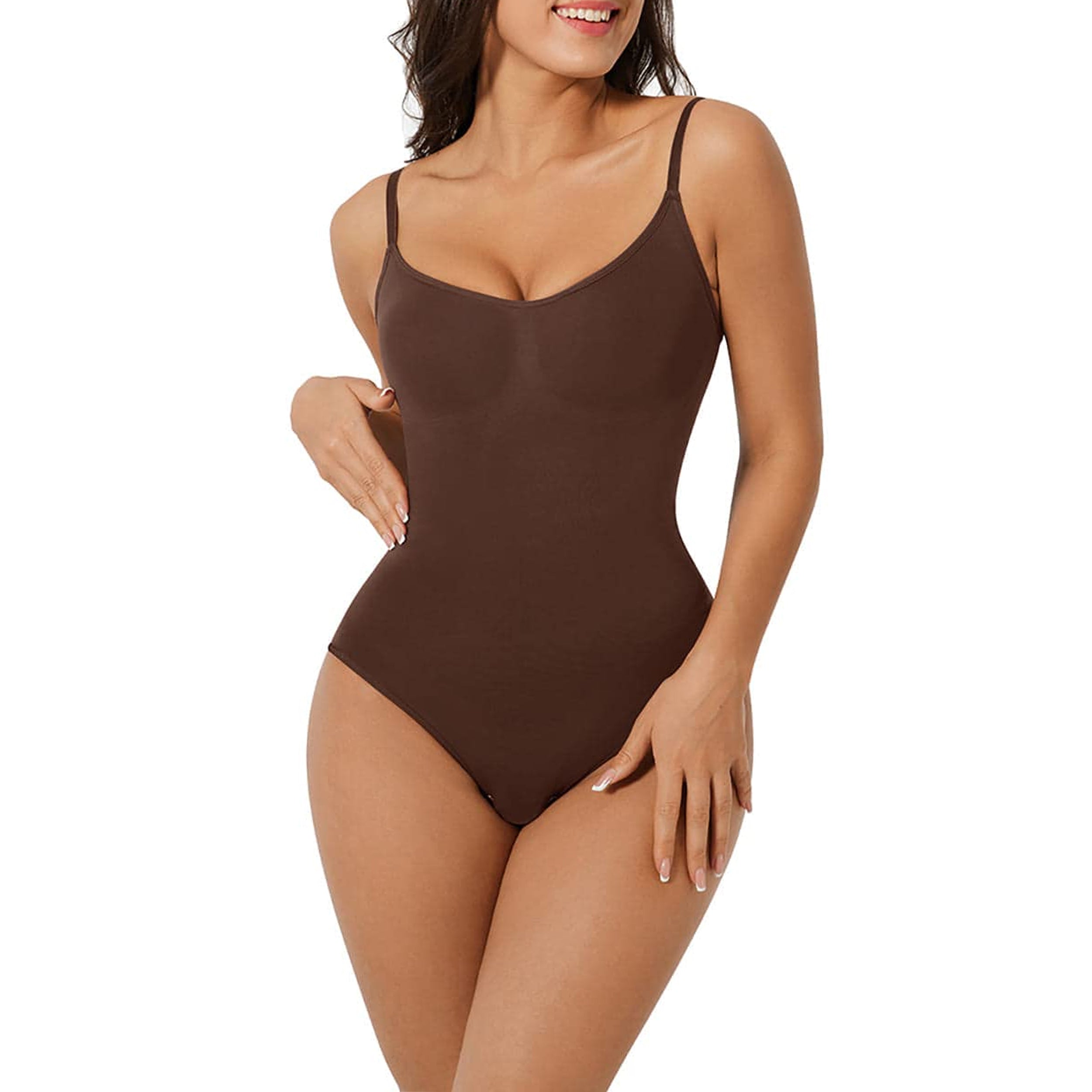 Soo Slick Seamless Bodyshaper Bodysuit for Women - Full Body Shapewear Body Sculpting Suits Sleeveless Round Neck