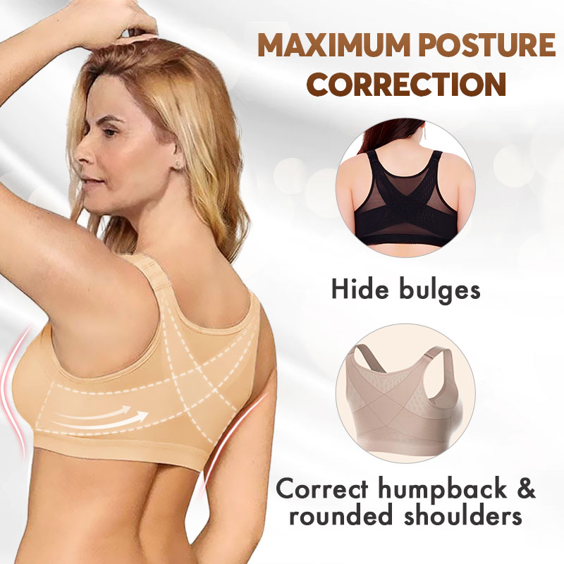 Seniorsbra - Women's 18-hour Front Closure Wireless Back Support Posture Full Coverage Bra