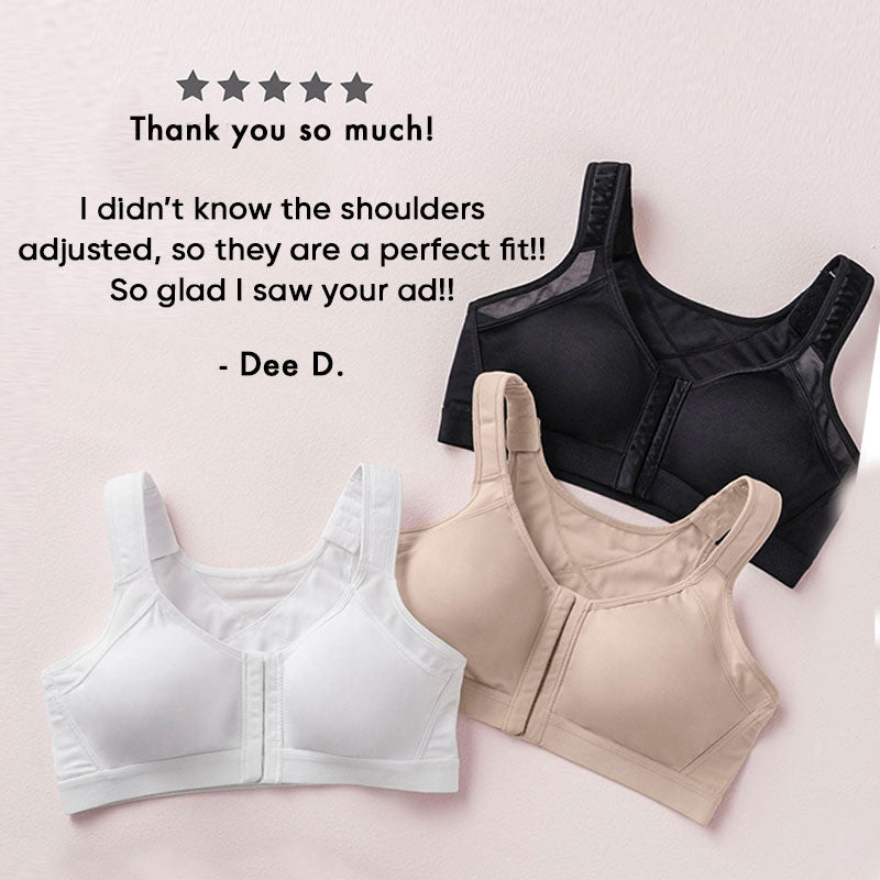 Seniorsbra - Women's 18-hour Front Closure Wireless Back Support Posture Full Coverage Bra