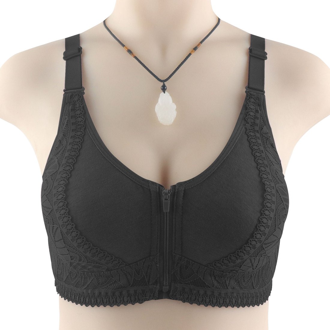 Womens zip front closure plus size bra