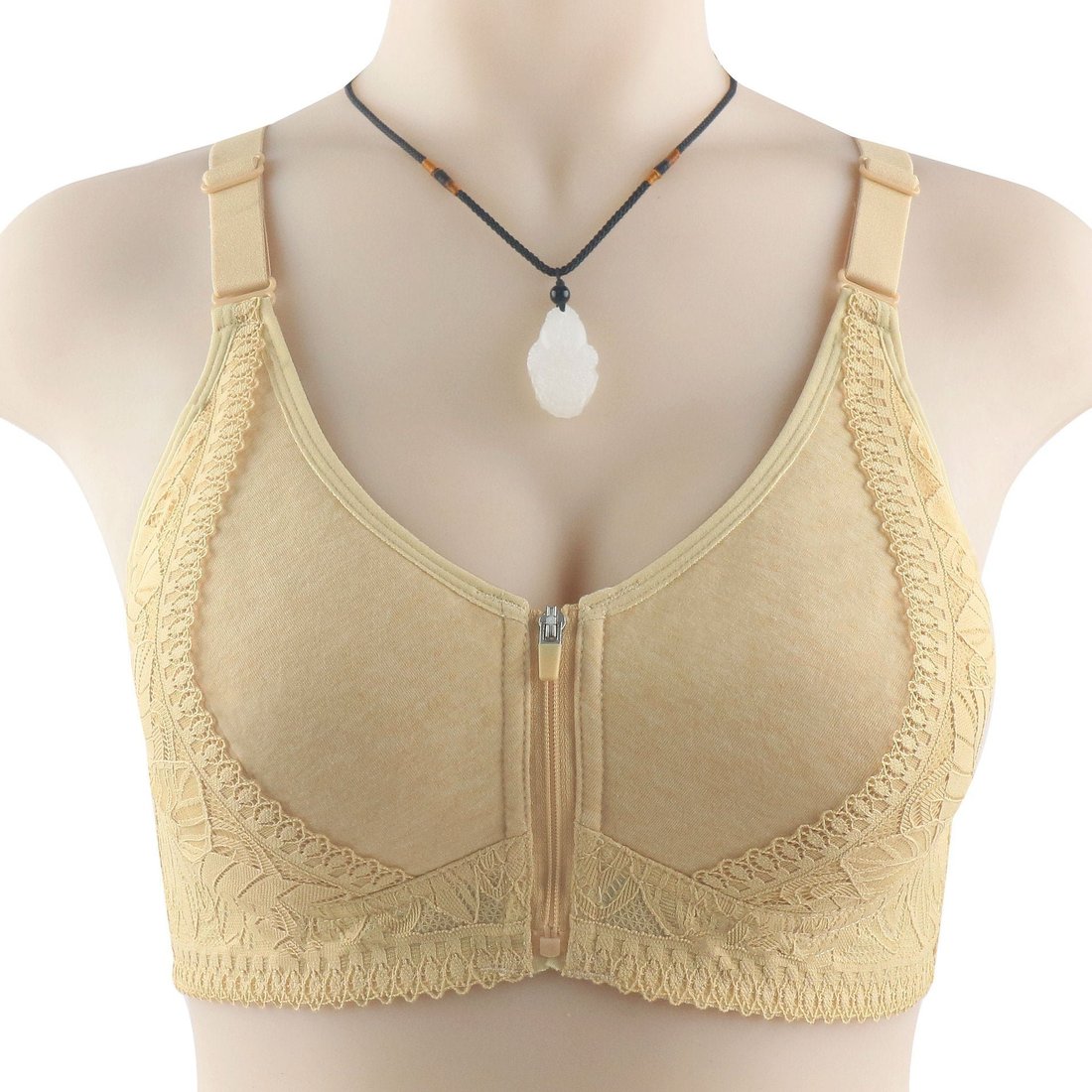 Womens zip front closure plus size bra