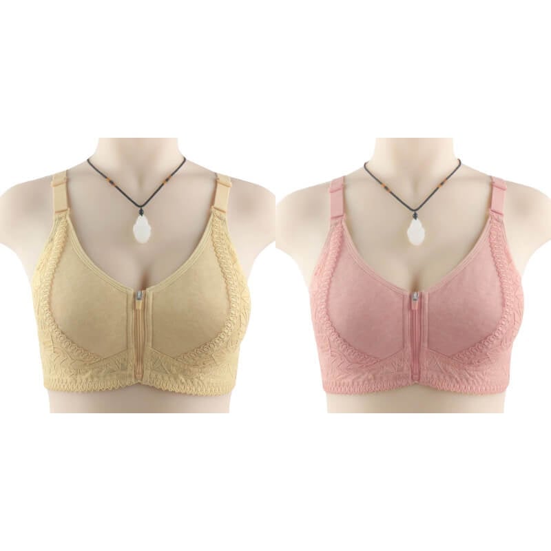 Womens zip front closure plus size bra