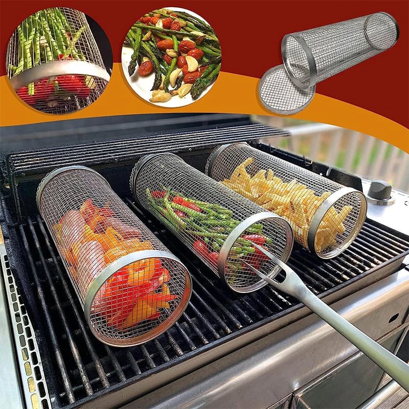 2023 Summer Hot Sale-Rolling Grilling Basket