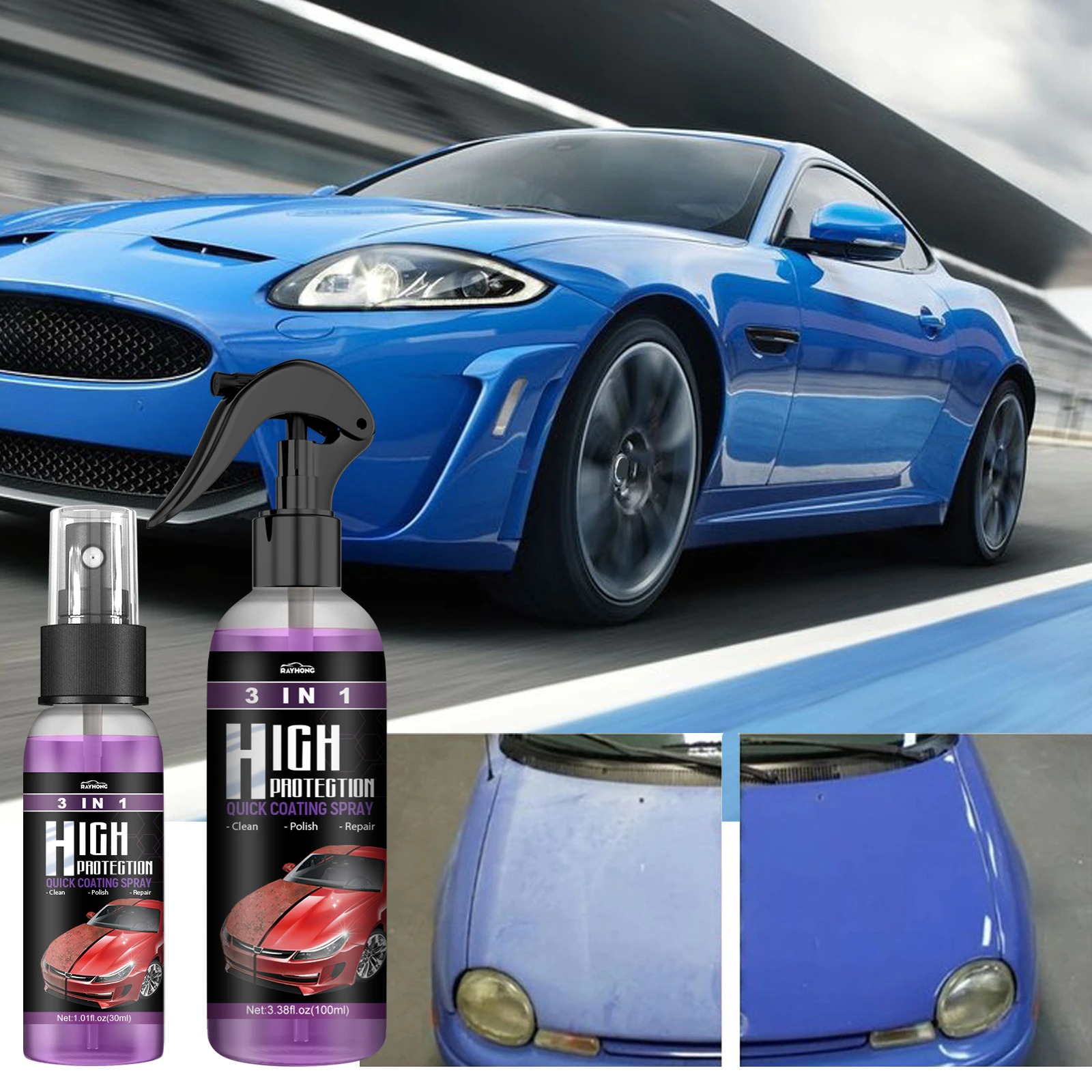 3 in 1 Ceramic Car Coating Spray (Buy 2 get 1 free)