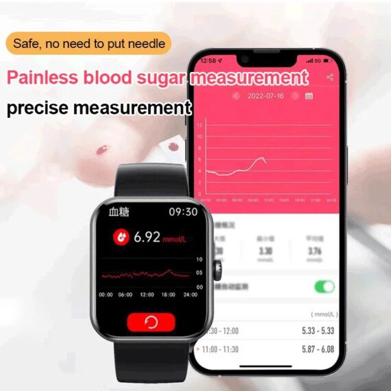 All Day Monitoring Of Heart Rate And Blood Pressure â€“ Bluetooth Fashion Smartwatch (Only For Reference, Cannot Replace Actual Medical Test Kits)