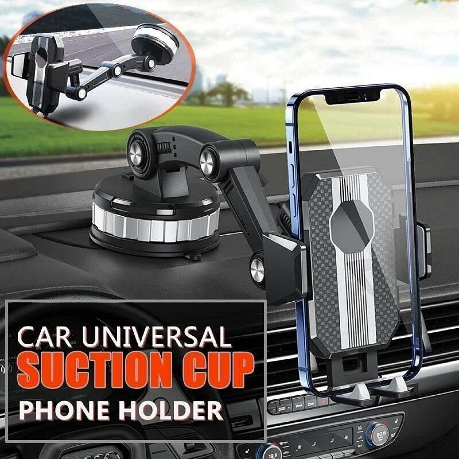 Car Phone Holder Universal 360Â° Rotating Car Phone Mount with Strong Suction Cup Adjustable Car Dashboard