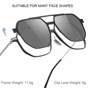 FOR MEN & WOMEN "3-IN-1 MAGNETIC POLARIZED SUNGLASSES: ALUMINUM-MAGNESIUM FRAME, NIGHT VISION & PILOT STYLE"