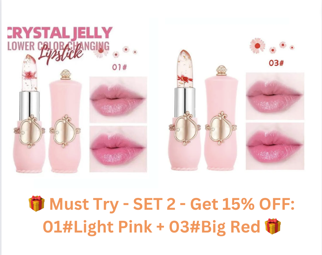 (Last Day 50% OFF) Crystal Jelly Flower Color Changing Lipstick - BEST GIFT