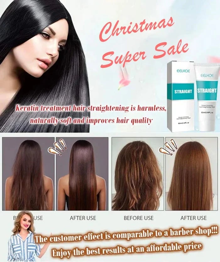 Last Day Promotion 49% OFF - Silk and Keratin Treatment Hair Straightening Cream