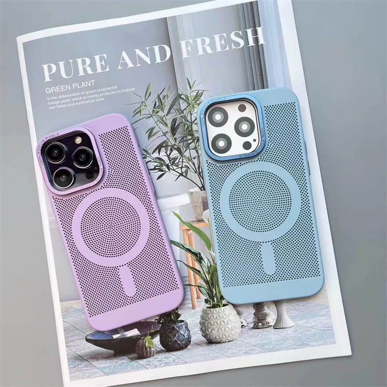 Magnetic cooling breathable phone case