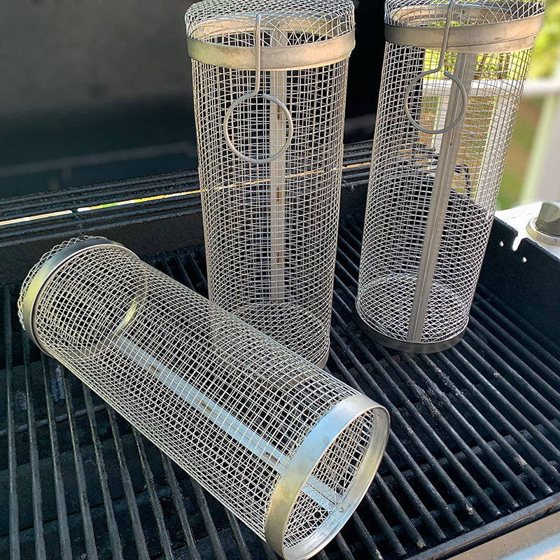 Outdoor BBQ Barbecue Cage Stainless Steel Barbecue Net Tube