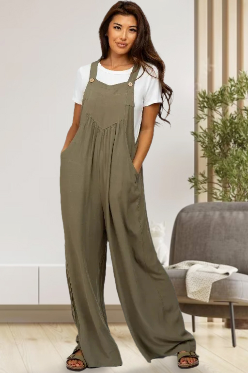 Straps Bib Overalls Wide Leg Jumpsuit