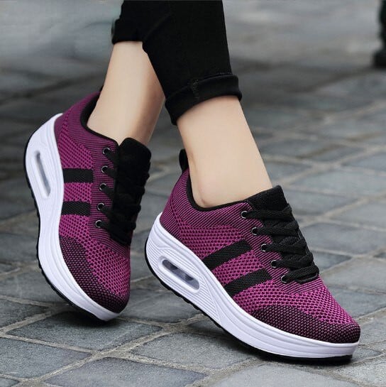 2023 Women's Orthopedic Walking Shoes, Breathable & Lightweight Platform Loafers, Flying Woven Slip-on Shoes