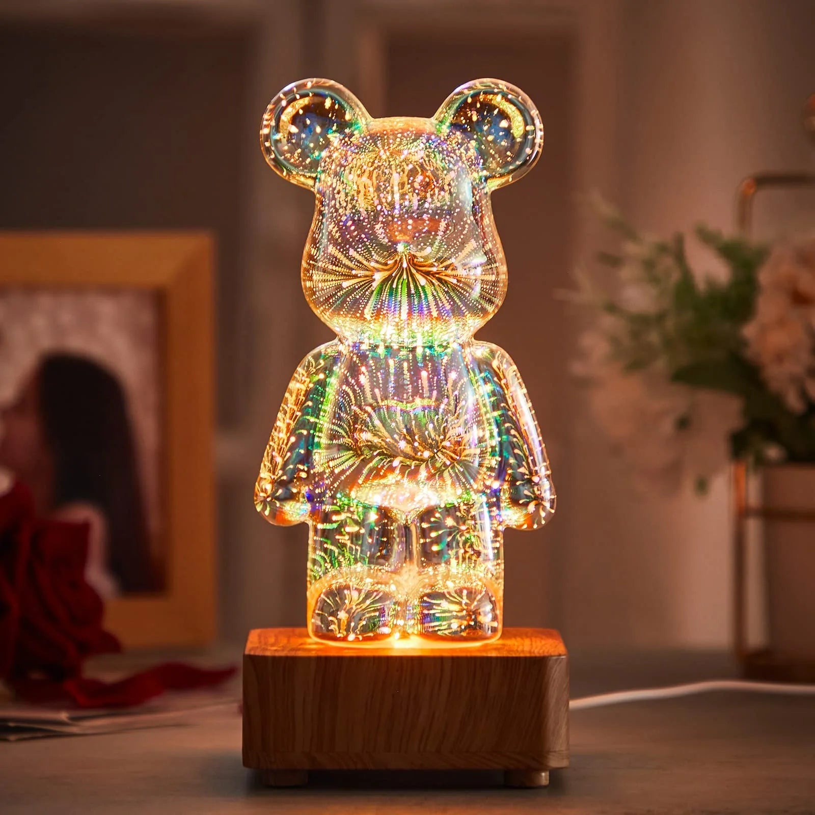 3D LED Firework Bear