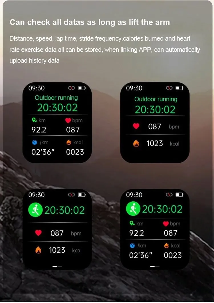 (All day monitoring of heart rate,blood sugar, and blood pressure) Bluetooth