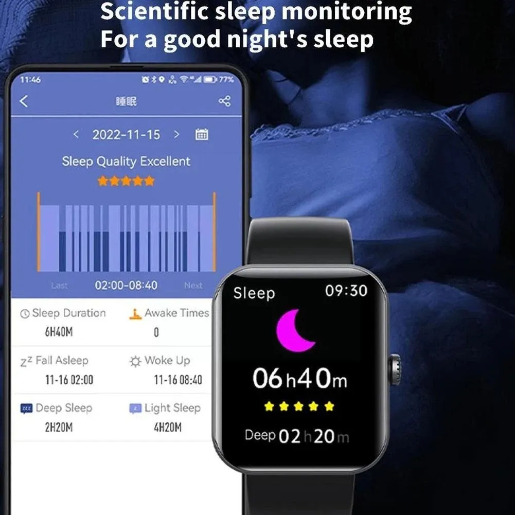 (All day monitoring of heart rate,blood sugar, and blood pressure) Bluetooth