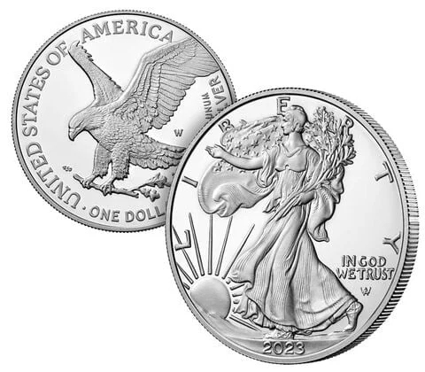 Boosgh AMERICAN EAGLE 2023 ONE OUNCE SILVER-PLATED COIN