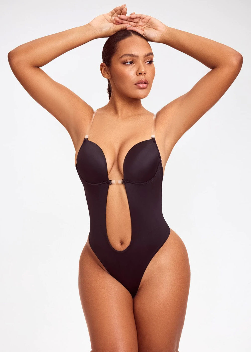 ENCHANTING SILHOUETTE BACKLESS PLUNGE BODYSUIT