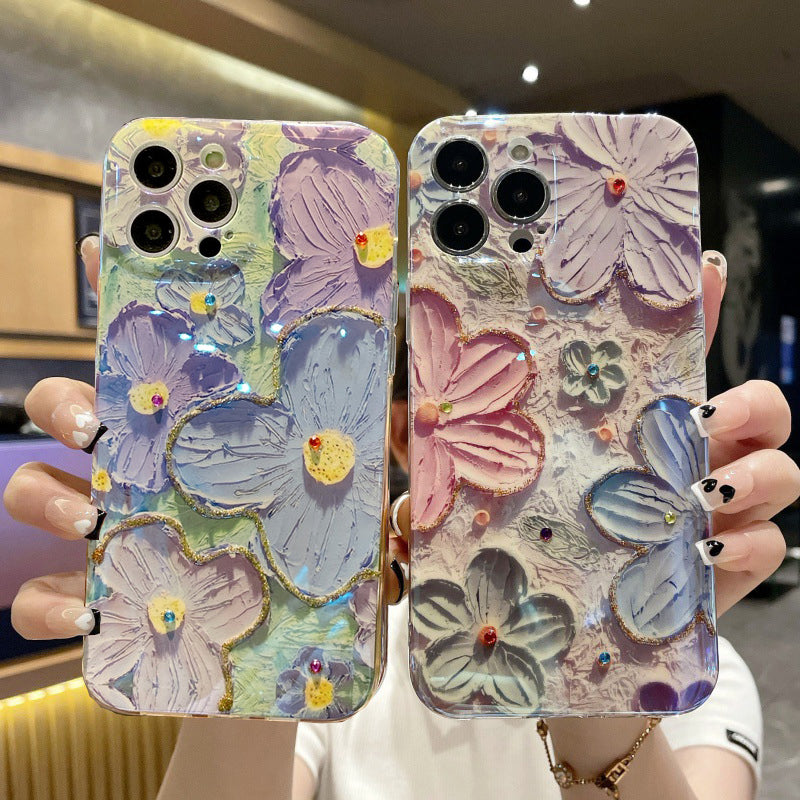 Ins Hot Oil Painting Flower Samsung/iPhone Case