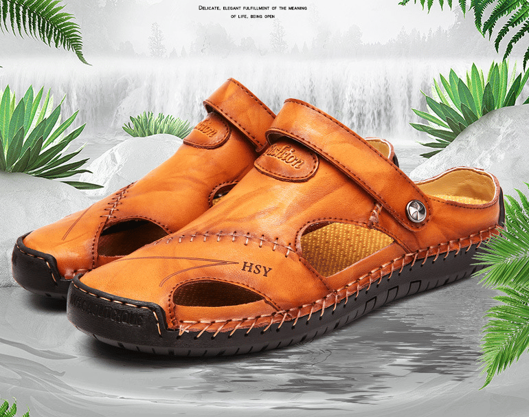 Last Day 49% OFF - Large Size Soft Leather Men's Breathable Outdoor Sandals