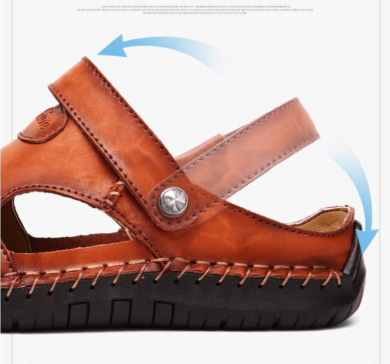 Last Day 49% OFF - Large Size Soft Leather Men's Breathable Outdoor Sandals