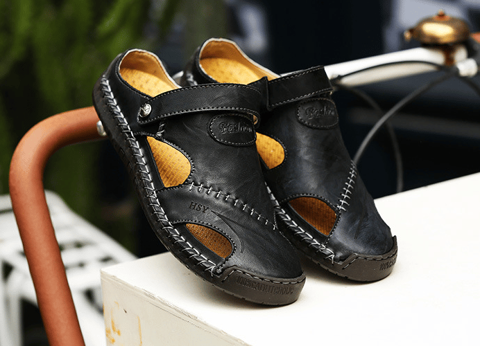 Last Day 49% OFF - Large Size Soft Leather Men's Breathable Outdoor Sandals