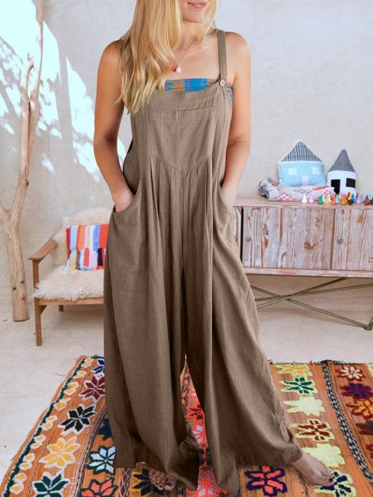 LAST DAY 70% OFF - Plus Size Wide Leg Overalls Jumpsuit