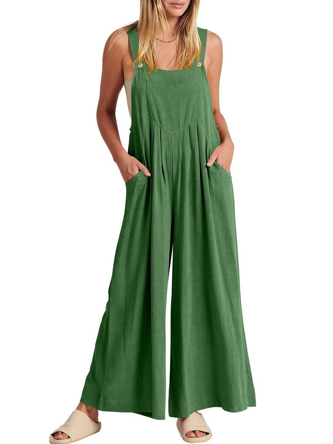 LAST DAY 70% OFF - Plus Size Wide Leg Overalls Jumpsuit - Basple