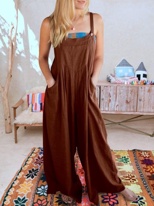 LAST DAY 70% OFF - Plus Size Wide Leg Overalls Jumpsuit