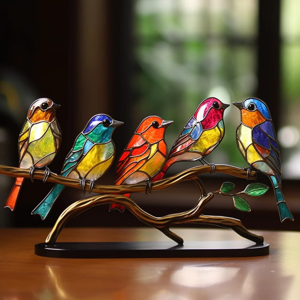 Last Day 70% OFF - Acrylic Birds on Branch Desktop Ornaments