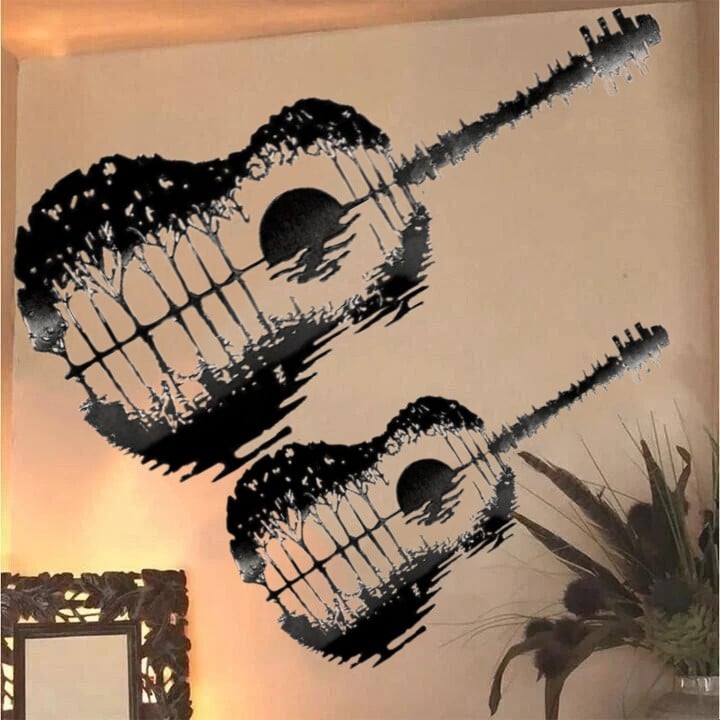 Last day 75% OFF - Guitarist Art - Handmade Abstract Guitar Metal