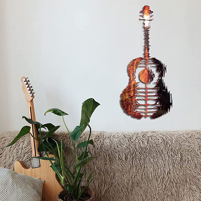 Last day 75% OFF - Guitarist Art - Handmade Abstract Guitar Metal