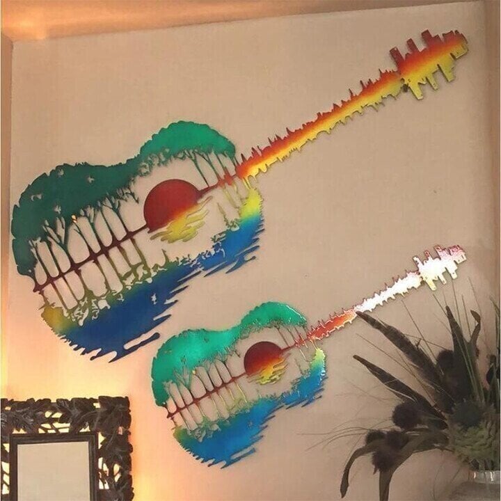 Last day 75% OFF - Guitarist Art - Handmade Abstract Guitar Metal