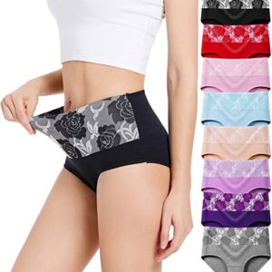 (Last Day Promotion-SAVE 50% OFF) - Cotton High Waist Tummy Control Leak proof Panties Rose Jacquard Ladies Panty Multipack (2PCS/SET) - BUY 2 SETS GET 10% OFF