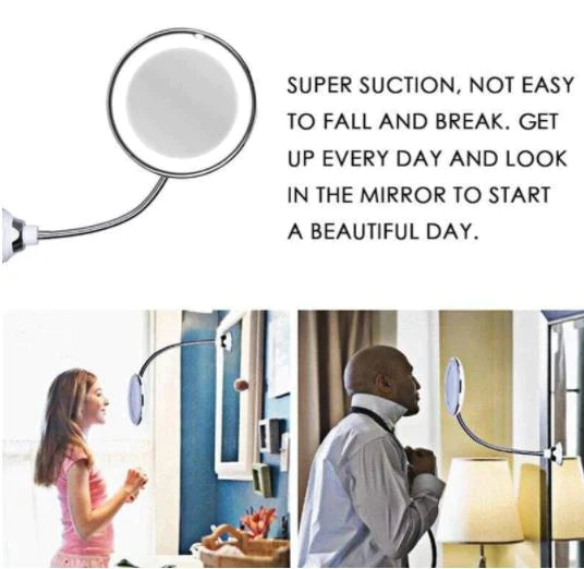 PHWorldCase 10X Magnifying LED Lighted Flexible Mirror