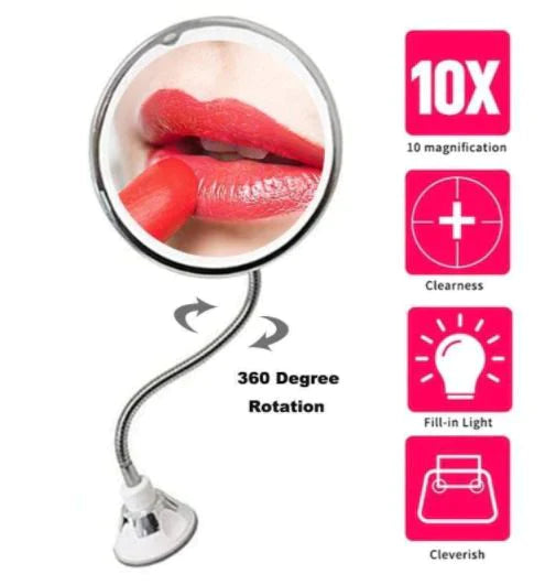 PHWorldCase 10X Magnifying LED Lighted Flexible Mirror