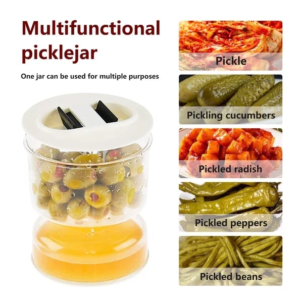 Pickle and Olives Jar Container with Strainer