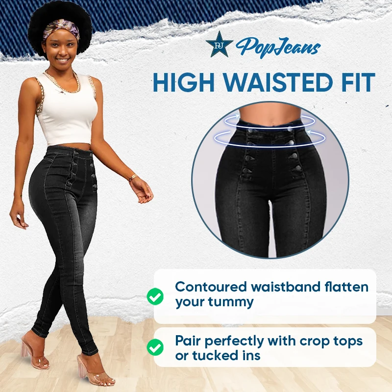 PopJeans - Butt Lifting High Waist Jeans